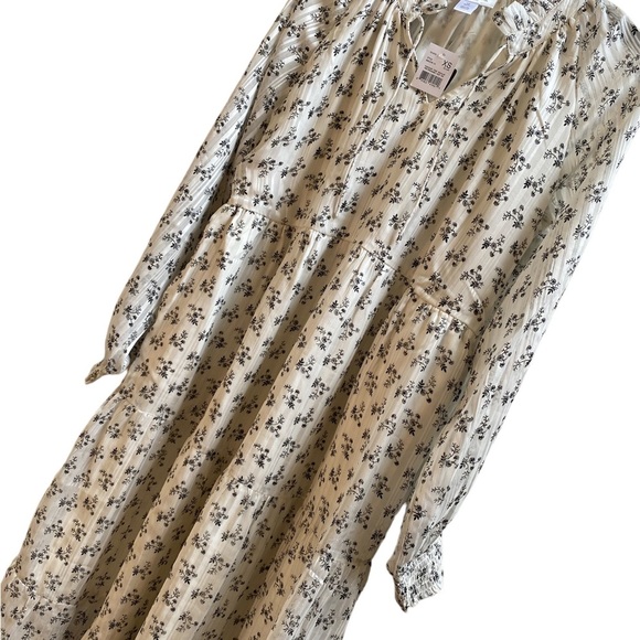 Motherhood Maternity Shadow Long Sleeve Ruffle Tier Maternity Maxi Dress XS NWT - Picture 10 of 13